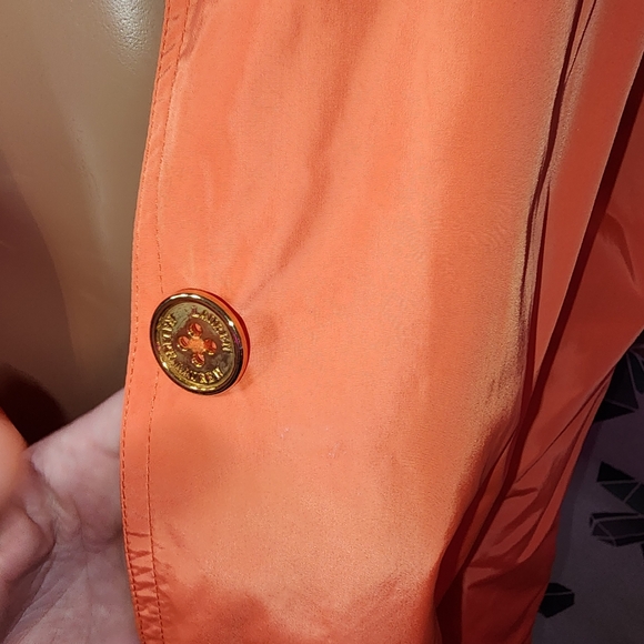 RALPH LAUREN Orange Logo Button Single Breasted Lightweight Trench Coat 3-XL - Picture 9 of 16